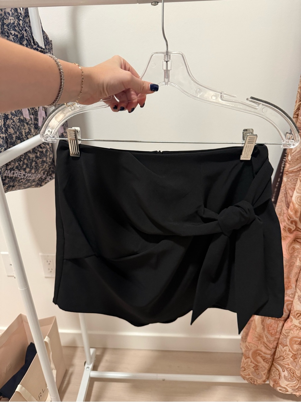 Zara Black Mini Skirt with Side Knot